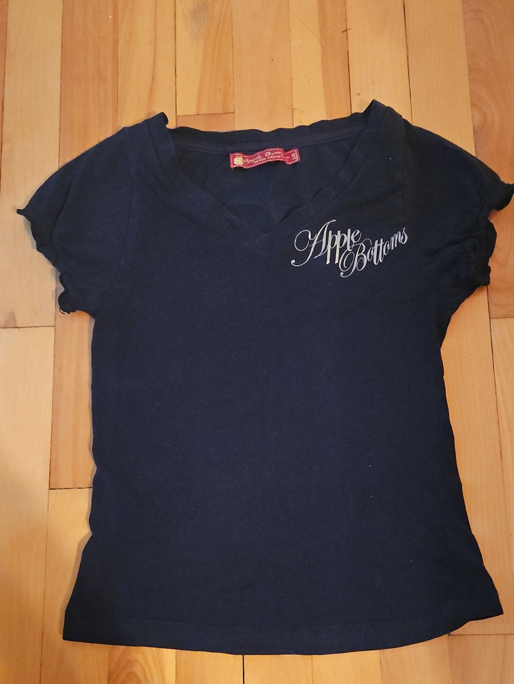Apple Bottoms 2000's Black V-Neck Short Sleeve